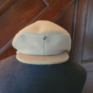 Vintage Beige Wool Flat Cap Large